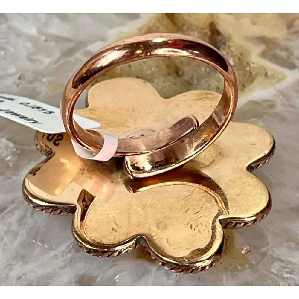 Golden Hills Mojave Sonoran Gold Turquoise Copper Cluster Statement Ring Adj Sz